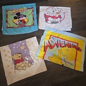 Vintage 90s Beach Bath Towel LOT OF 4Bundle Disney Winnie The Pooh 101 Dalmatian